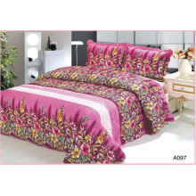 3pcs N/T taffeta+microfiber printed quilted bedspread set